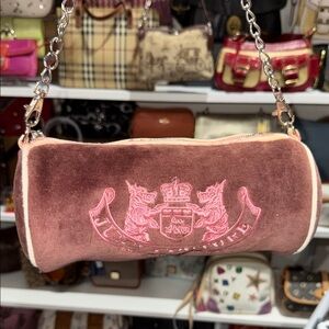 Juicy Couture Brown Velvet Shoulder Bag